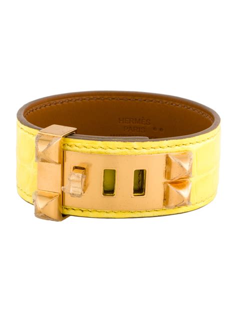 hermes alligator bracelet|Collier de Chien 24 bracelet .